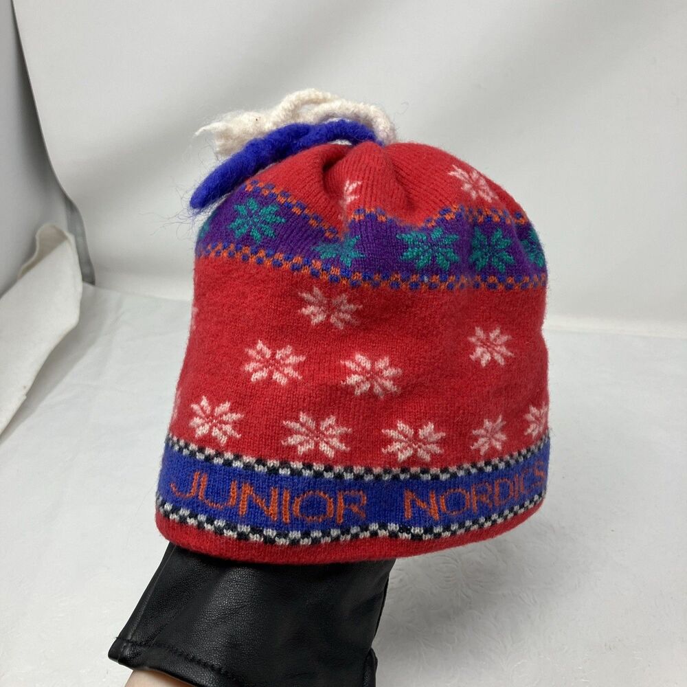 Jytte Merino Wool Beanie Winter Hat USA Tassel NCSF Junior Nordics Fair Isle